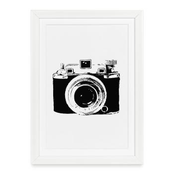 camera - Framed poster (27 × 37 cm) - white - Front