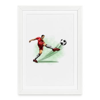 soccer player - Affiche encadrée (27 × 37 cm) - blanc - Devant