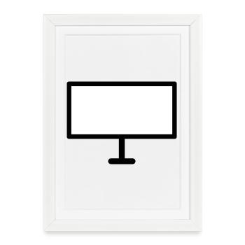PC Monitor Icon – For Office, Gamers & Nerds - Framed poster (27 × 37 cm) - white - Front