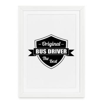 Bus / Conducteur / Travail / Métier / Job - Affiche encadrée (27 × 37 cm) - blanc - Devant