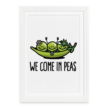 We come in peas / peace - Framed poster (27 × 37 cm) - white - Front