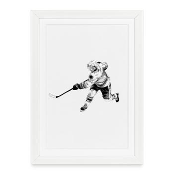 ice Hockey - Framed poster (27 × 37 cm) - white - Front