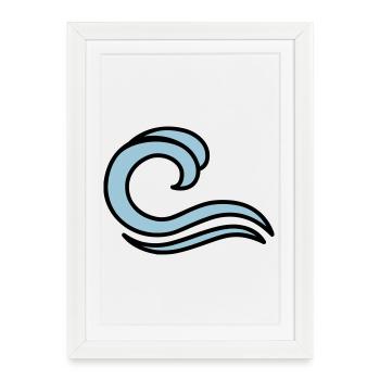 waves - Framed poster (27 × 37 cm) - white - Front