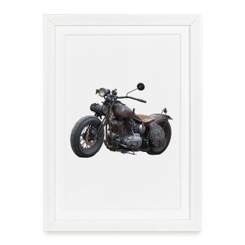 motorcycle - Framed poster (27 × 37 cm) - white - Front