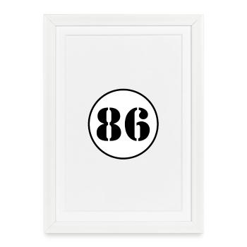 NUMÉRO 86 quatre-vingt six cadeau d'anniversaire - Affiche encadrée (27 × 37 cm) - blanc - Devant