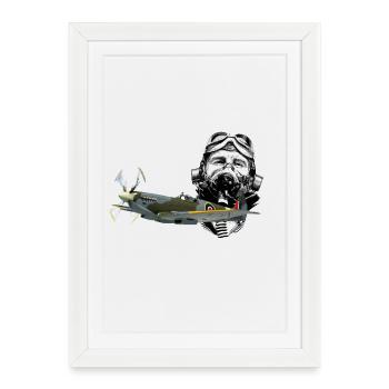 Pilot spitfire - Framed poster (27 × 37 cm) - white - Front