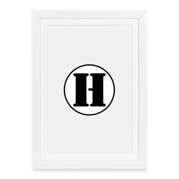 H letter alphabet last name first name gift - Framed poster (27 × 37 cm) - white - Front
