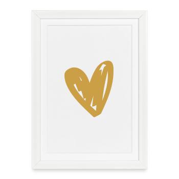 Design du Gribouillis Cœur d’Or - Affiche encadrée (27 × 37 cm) - blanc - Devant