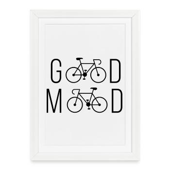 Cyclisme - Bonne humeur - Affiche encadrée (27 × 37 cm) - blanc - Devant
