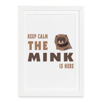 Keep Calm, le vison est conçu ici - Affiche encadrée (27 × 37 cm) - blanc - Devant