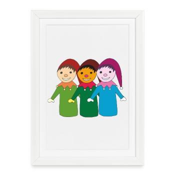 kasper et ses amis - Affiche encadrée (27 × 37 cm) - blanc - Devant