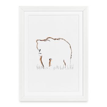 Bear - Framed poster (27 × 37 cm) - white - Front