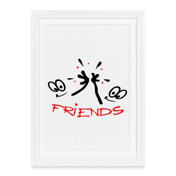 Freunde, Amis, Bande dessinée - Affiche encadrée (27 × 37 cm) - blanc - Devant