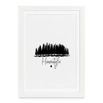 Hoamatgfai / Heimatgefühl Woid - Gerahmtes Poster (27 × 37 cm) - Weiß - Vorne