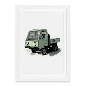 Camion MULTICAR DDR - Affiche encadrée (27 × 37 cm) - blanc - Devant