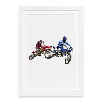 Motocross - Affiche encadrée (27 × 37 cm) - blanc - Devant