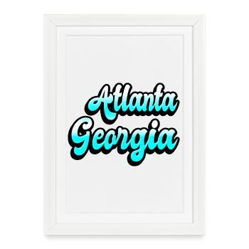 Atlanta, Géorgie Design - Affiche encadrée (27 × 37 cm) - blanc - Devant