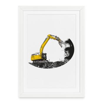 Pelle détachable avec cisaille à ferraille - Affiche encadrée (27 × 37 cm) - blanc - Devant