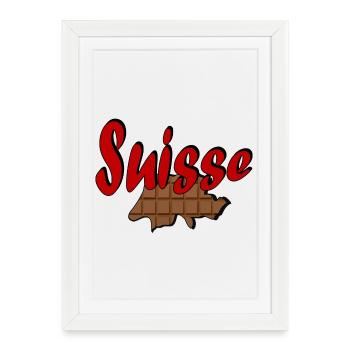 Suisse Chocolat - Affiche encadrée (27 × 37 cm) - blanc - Devant