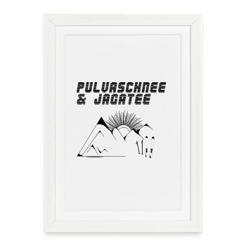 Pulva Snow & Jagatee - Poudre de neige et thé de chasseur - Affiche encadrée (27 × 37 cm) - blanc - Devant