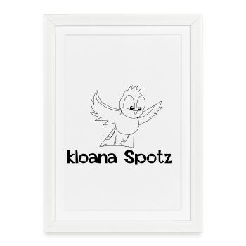 kloana Spotz-kleiner Spatz, dialecte autrichien - Affiche encadrée (27 × 37 cm) - blanc - Devant