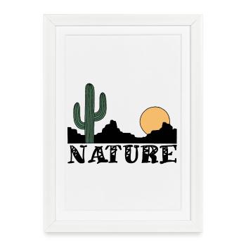 Nature et désert noir - Affiche encadrée (27 × 37 cm) - blanc - Devant