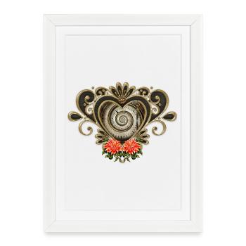 Merveilleux cœur steampunk. - Affiche encadrée (27 × 37 cm) - blanc - Devant