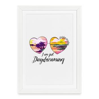 Lunettes de soleil en forme de rêveries en forme de cœur Estival - Affiche encadrée (27 × 37 cm) - blanc - Devant