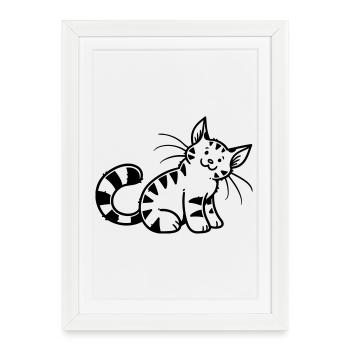 Cartoon Kitten - Framed poster (27 × 37 cm) - white - Front
