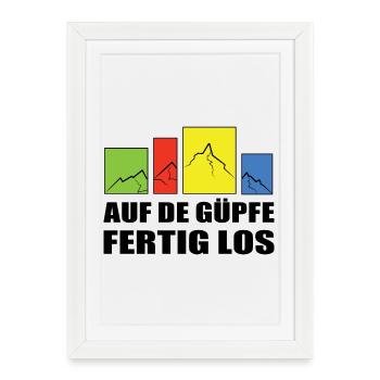 on the Güpfe get set, go-on the summits, get set, go - Framed poster (27 × 37 cm) - white - Front