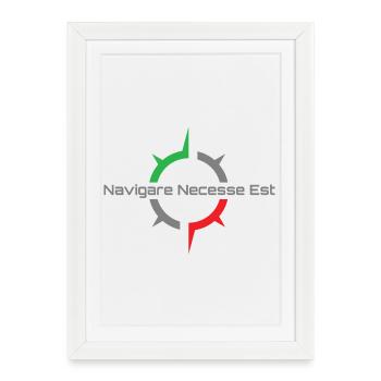 Navigare Nesesse Est - Affiche encadrée (27 × 37 cm) - blanc - Devant