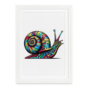 Escargot - Affiche encadrée (27 × 37 cm) - blanc - Devant