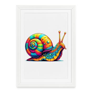 Schnecke - Gerahmtes Poster (27 × 37 cm) - Weiß - Vorne