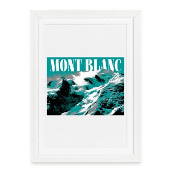 Mont Blanc - Affiche encadrée (27 × 37 cm) - blanc - Devant