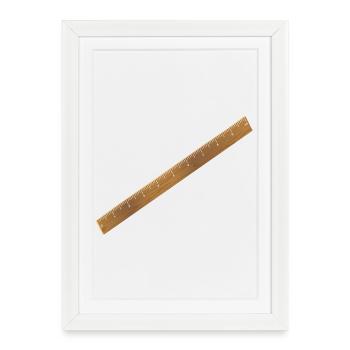 Classic Wooden Ruler Motif – Measure with Style - Framed poster (27 × 37 cm) - white - Front