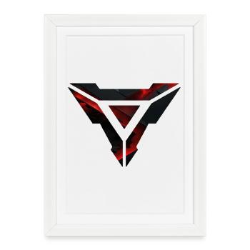 Futuristic Geometric Burst Design - Framed poster (27 × 37 cm) - white - Front