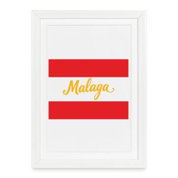 Malaga Luminous city motif - Framed poster (27 × 37 cm) - white - Front