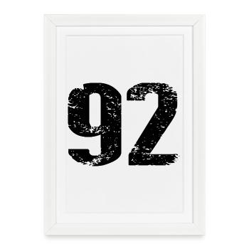 92 Number Jersey - Framed poster (27 × 37 cm) - white - Front