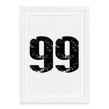99 Number Jersey - Framed poster (27 × 37 cm) - white - Front