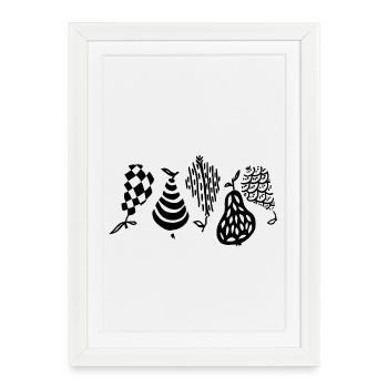 Poire - Affiche encadrée (27 × 37 cm) - blanc - Devant