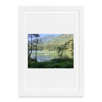 Scène naturelle paisible avec lac et forêt - Affiche encadrée (27 × 37 cm) - blanc - Devant