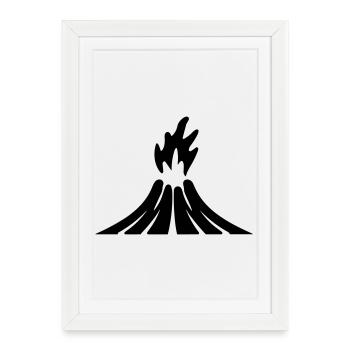 Volcan - Affiche encadrée (27 × 37 cm) - blanc - Devant