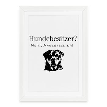 Mon chien – Mon patron avec des pattes - Affiche encadrée (27 × 37 cm) - blanc - Devant