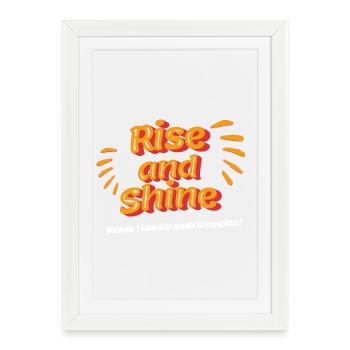 Rise and Shine : T-shirt Side Quest - Affiche encadrée (27 × 37 cm) - blanc - Devant