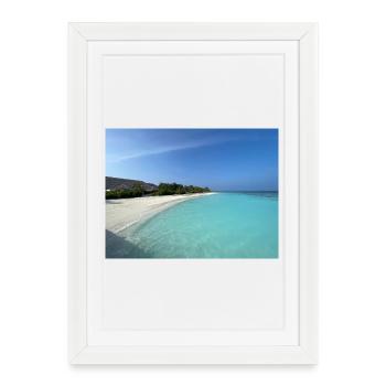 Côte tropicale Blue Water Maldives - Affiche encadrée (27 × 37 cm) - blanc - Devant