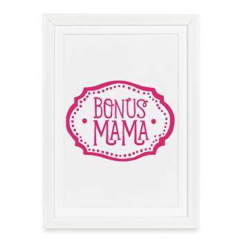Bonus Maman Belle-Maman Cadeau Belle-Maman Rose - Affiche encadrée (27 × 37 cm) - blanc - Devant