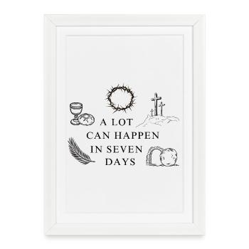 Beaucoup de choses peuvent se passer en sept jours - Affiche encadrée (27 × 37 cm) - blanc - Devant