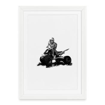 quad - Affiche encadrée (27 × 37 cm) - blanc - Devant