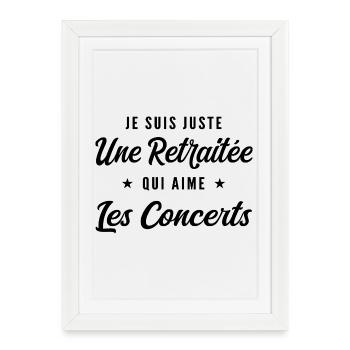 Retraitée Mélomane Humour Cadeau Retraite - Affiche encadrée (27 × 37 cm) - blanc - Devant