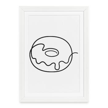 Croquis de beignet – motif doux pour les gourmands - Affiche encadrée (27 × 37 cm) - blanc - Devant